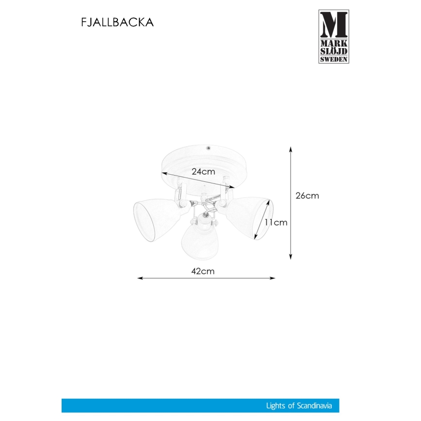 Markslöjd 108083 - Badstrahler FJÄLLBACKA 3xG9/20W/230V IP44 weiß