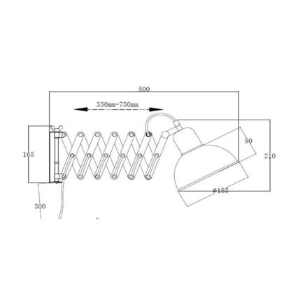 Markslöjd 108105 - Wandleuchte RIGGS 1xE27/60W/230V schwarz