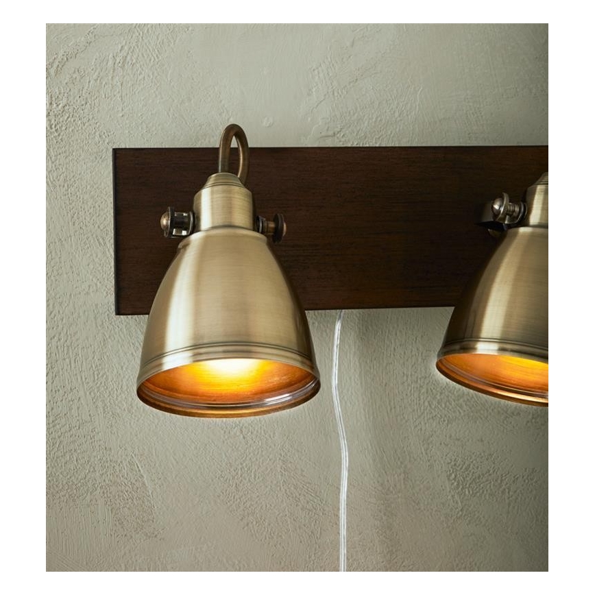 Markslöjd 108214 - Wandstrahler NATIVE 2xE14/18W/230V Messing/braun