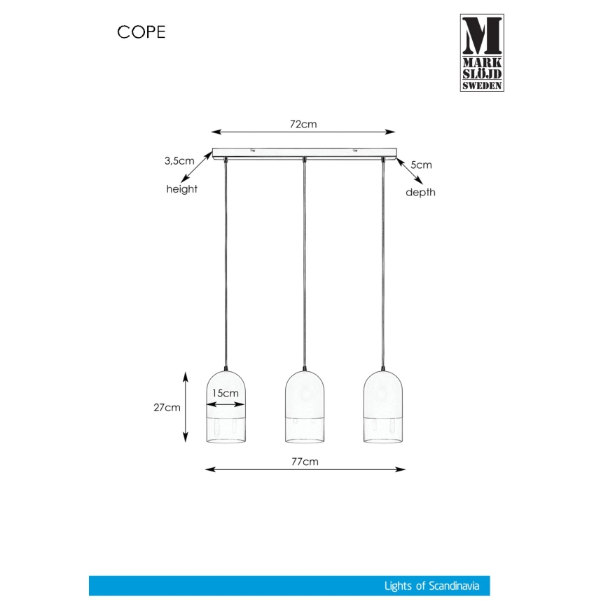 Markslöjd 108226 - Hängeleuchte COPE 3xE14/18W/230V