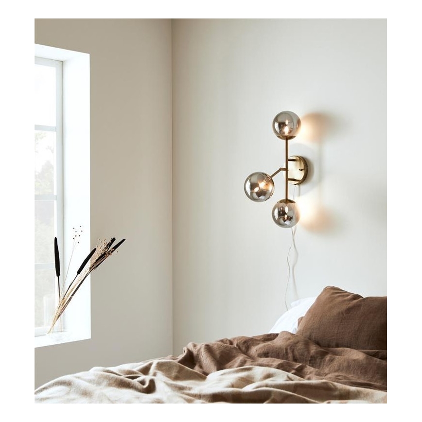 Markslöjd 108253 - Wandleuchte TRINITY 3xG9/20W/230V gold/grau
