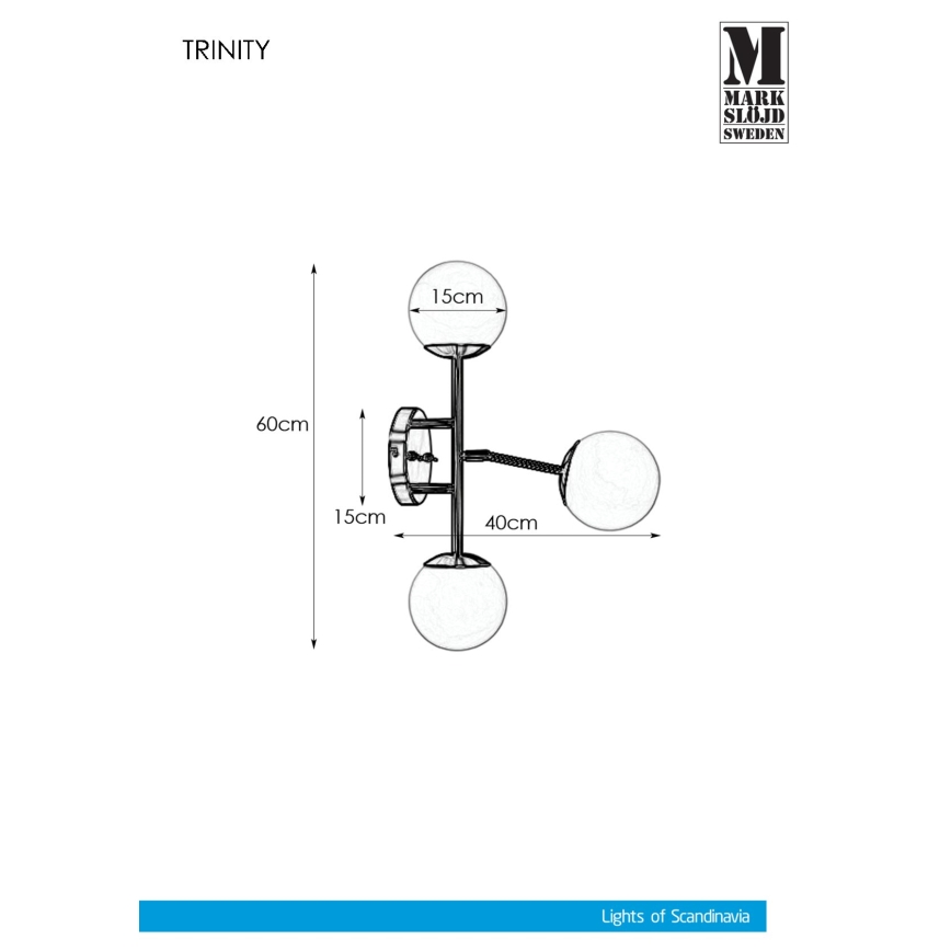 Markslöjd 108253 - Wandleuchte TRINITY 3xG9/20W/230V gold/grau
