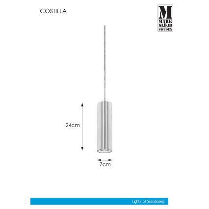 Markslöjd 108472 - Hängeleuchte an Schnur COSTILLA 1xGU10/7W/230V anthrazit