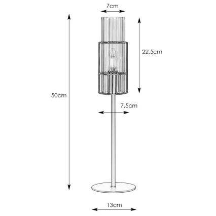 Markslöjd 108557 - Tischleuchte TUBO 1xE14/40W/230V 50 cm glänzend Chrom/klar