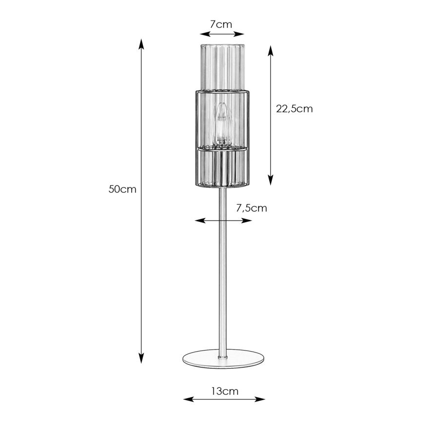 Markslöjd 108557 - Tischleuchte TUBO 1xE14/40W/230V 50 cm glänzend Chrom/klar