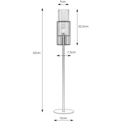 Markslöjd 108558 - Tischleuchte TUBO 1xE14/40W/230V 65 cm glänzend Chrom/klar