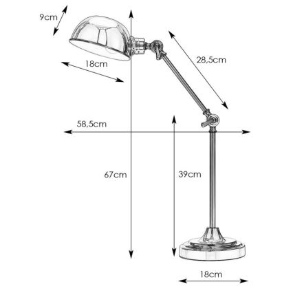 Markslöjd 108584 - Tischlampe PORTLAND 1xE27/40W/230V schwarz