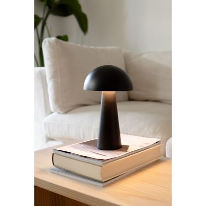 Markslöjd 108655 - LED dimmbare wiederaufladbare Tischlampe FUNGI LED/1,5W/5V 2000 mAh IP44 schwarz