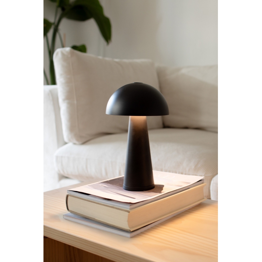 Markslöjd 108655 - LED dimmbare wiederaufladbare Tischlampe FUNGI LED/1,5W/5V 2000 mAh IP44 schwarz