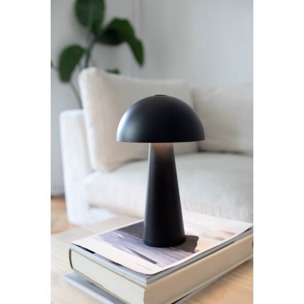 Markslöjd 108655 - LED dimmbare wiederaufladbare Tischlampe FUNGI LED/1,5W/5V 2000 mAh IP44 schwarz