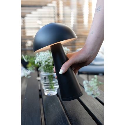 Markslöjd 108655 - LED dimmbare wiederaufladbare Tischlampe FUNGI LED/1,5W/5V 2000 mAh IP44 schwarz