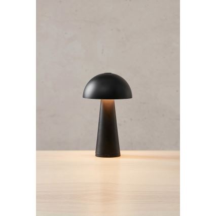 Markslöjd 108655 - LED dimmbare wiederaufladbare Tischlampe FUNGI LED/1,5W/5V 2000 mAh IP44 schwarz
