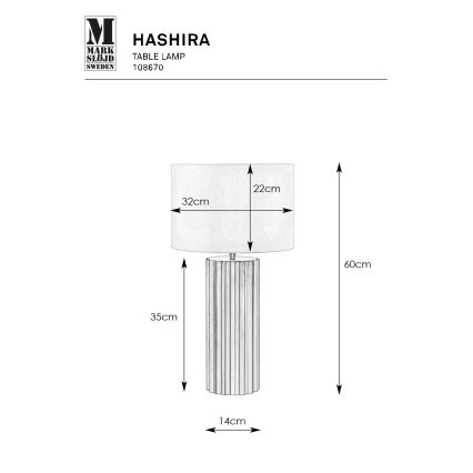 Markslöjd 108670 - Tischleuchte HASHIRA 1xE27/40W/230V weiß/schwarz