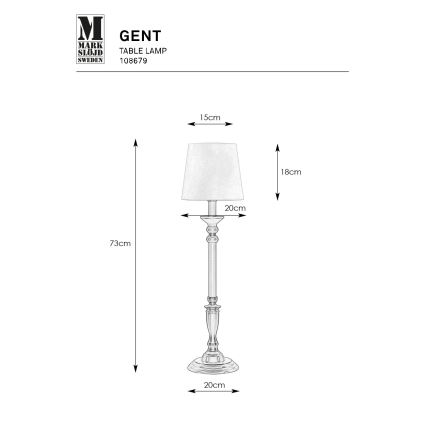 Markslöjd 108679 - Tischleuchte GENT 1xE27/40W/230V Messing/schwarz/weiß