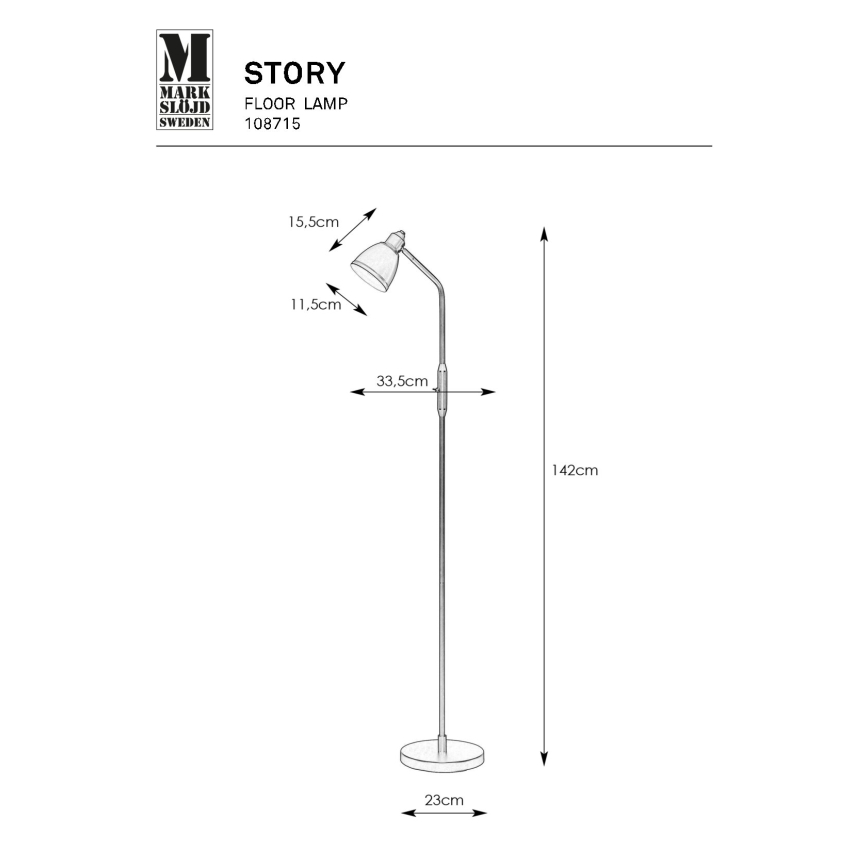 Markslöjd 108715 - Stehleuchte STORY 1xE14/40W/230V Messing
