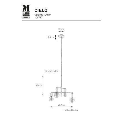 Markslöjd 108717 - Hängeleuchte an Schnur CIELO 6xE27/40W/230V schwarz