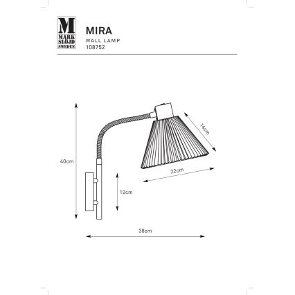 Markslöjd 108752 - Wandleuchte MIRA 1xE14/40W/230V schwarz/weiß