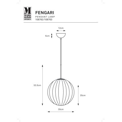 Markslöjd 108763 - Hängeleuchte an Schnur FENGARI 1xE14/40W/230V beige