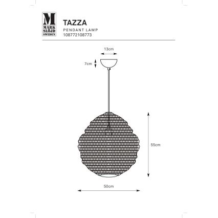 Markslöjd 108773 - Hängeleuchte an Schnur TAZZA 1xE27/40W/230V golden
