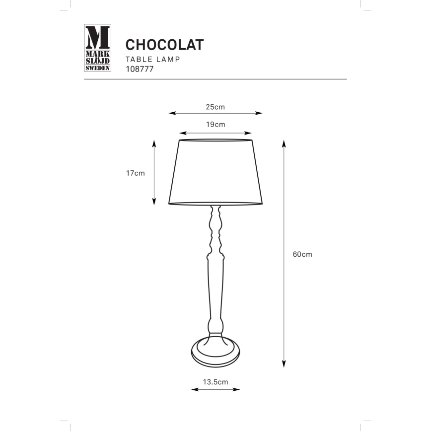 Markslöjd 108777 - Stehleuchte CHOCOLAT 1xE27/40W/230V braun/beige