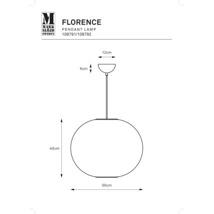 Markslöjd 108792 - Hängeleuchte an Schnur FORENCE 1xE27/40W/230V d 50 cm weiß