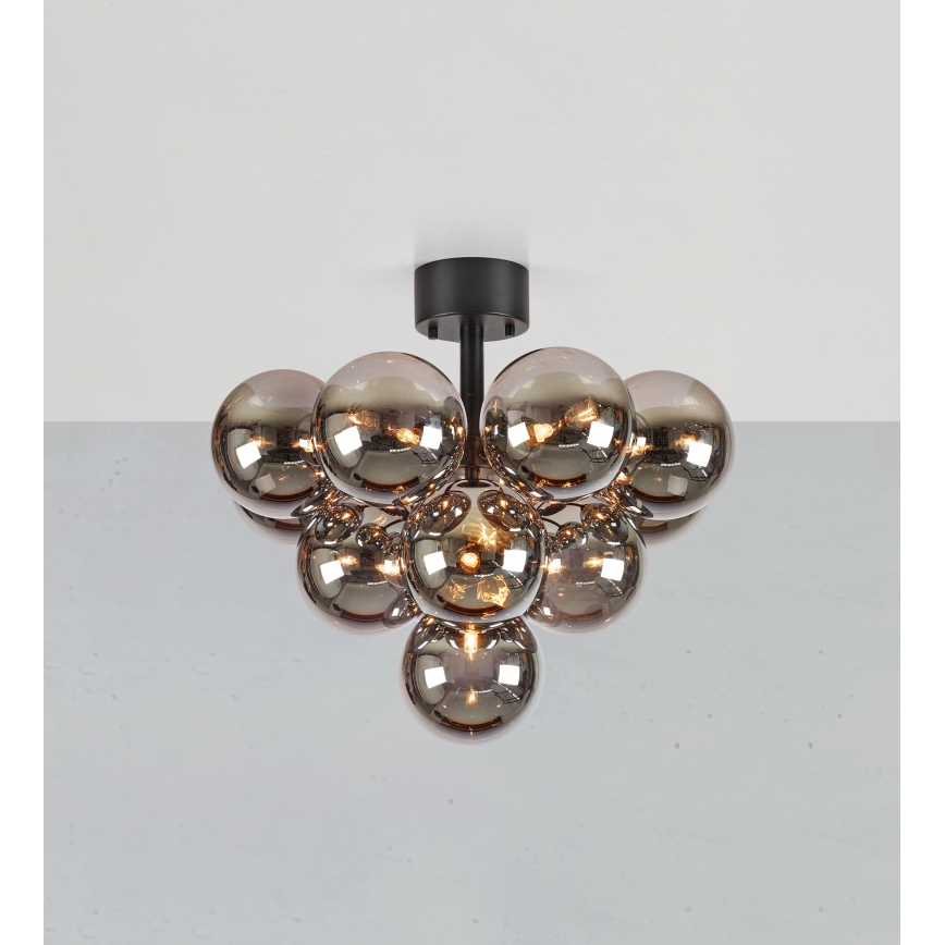 Markslöjd 108845 - Aufbau-Deckenleuchte MERLOT 13xG9/18W/230V Ø 56 cm schwarz/rauchglas