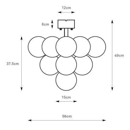 Markslöjd 108845 - Aufbau-Deckenleuchte MERLOT 13xG9/18W/230V Ø 56 cm schwarz/rauchglas
