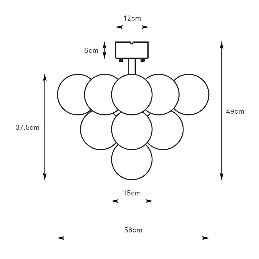 Markslöjd 108845 - Aufbau-Deckenleuchte MERLOT 13xG9/18W/230V Ø 56 cm schwarz/rauchglas
