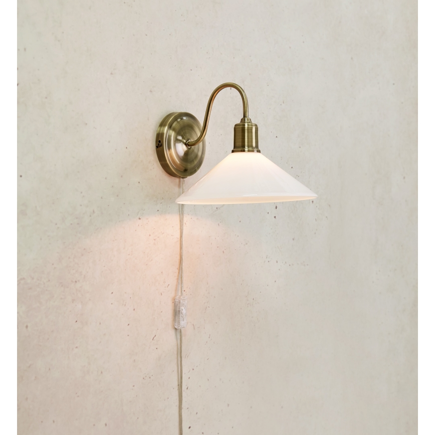 Markslöjd 108865 - Wandleuchte VELA 1xE27/40W/230V Messing/weiß