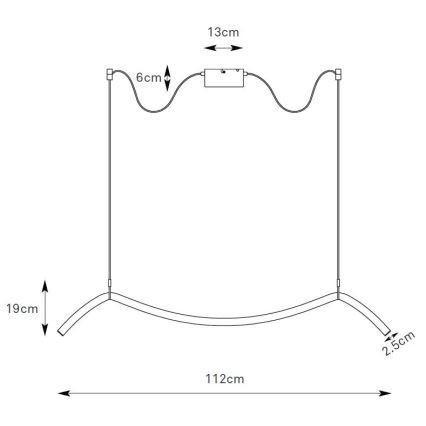 Markslöjd 108873 - Dimmbare LED-Hängeleuchte mit Stahlseil MELT LED/13W/230V 112 cm schwarz