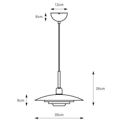 Markslöjd 108874 - Pendelleuchte PINY an Kabel, 1x E27/60W/230V, Ø 35 cm, weiß