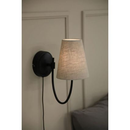Markslöjd 108907 - Wandleuchte AMAR 1xE14/40W/230V Leinen/Schwarz