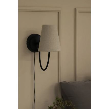 Markslöjd 108907 - Wandleuchte AMAR 1xE14/40W/230V Leinen/Schwarz