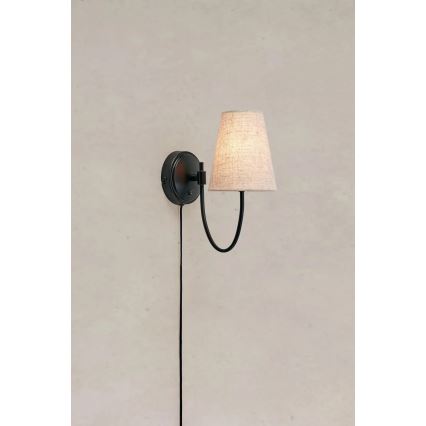 Markslöjd 108907 - Wandleuchte AMAR 1xE14/40W/230V Leinen/Schwarz