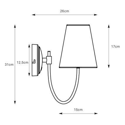 Markslöjd 108908 - Wandleuchte AMAR 1xE14/40W/230V weiß/messing