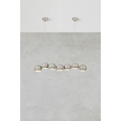 Markslöjd 108914 - Kabel-Pendelleuchte CUPOLO 7xE14/40W/230V grau