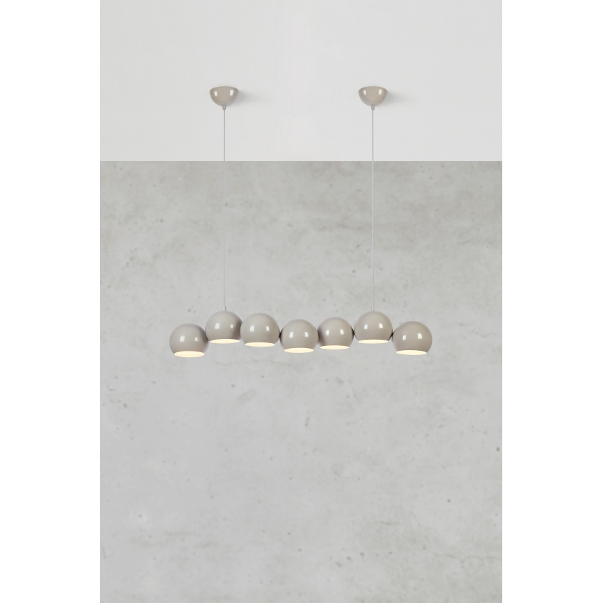 Markslöjd 108914 - Kabel-Pendelleuchte CUPOLO 7xE14/40W/230V grau