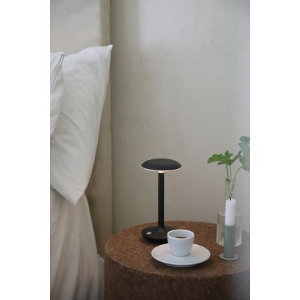 Markslöjd 108918 - Dimmbare, aufladbare LED-Outdoor-Tischleuchte PETIT LED/2W/1800 mAh 2200/2700/3000K IP44 schwarz