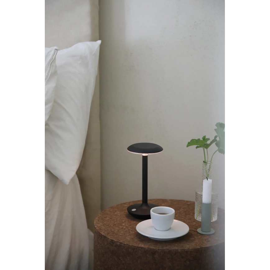 Markslöjd 108918 - Dimmbare, aufladbare LED-Outdoor-Tischleuchte PETIT LED/2W/1800 mAh 2200/2700/3000K IP44 schwarz