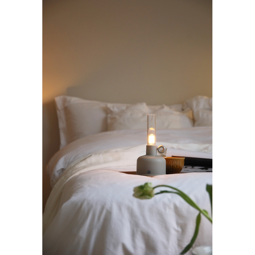 Markslöjd 108921 - Dimmbare, aufladbare LED-Outdoor-Tischleuchte ASTRID LED/2W/1200 mAh IP44 grau