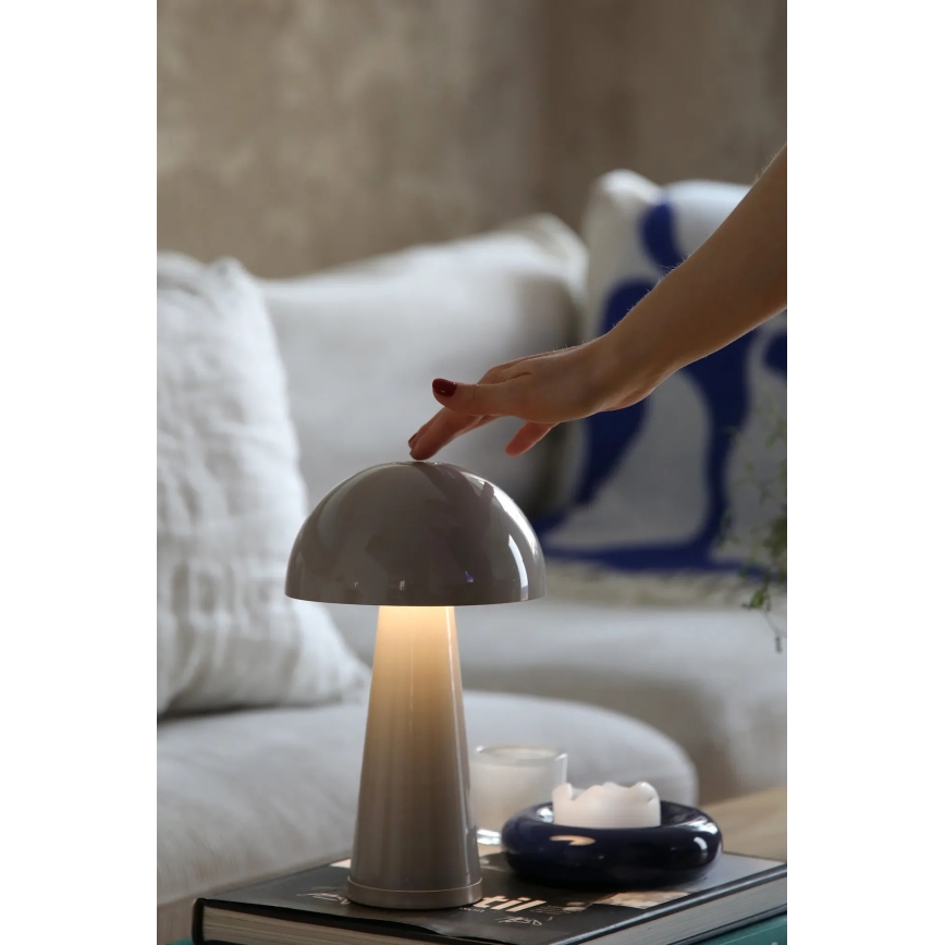 Markslöjd 108950 - LED dimmbare wiederaufladbare Tischleuchte FUNGI LED/1,5W/5V 2000 mAh IP44 grau