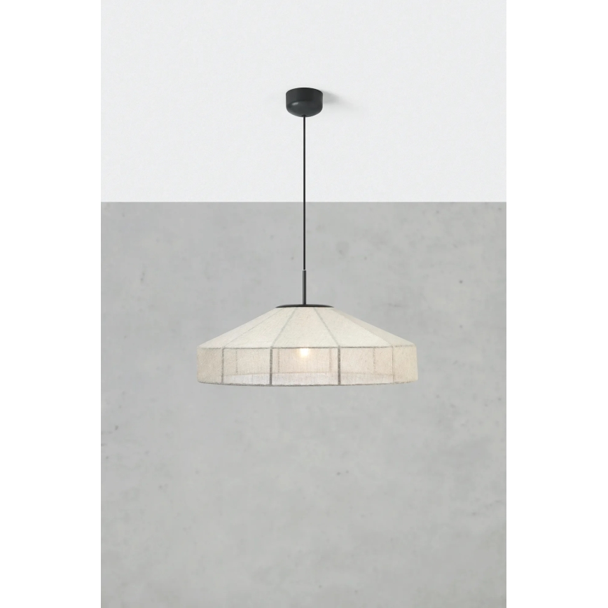 Markslöjd 108955 - Hängeleuchte an Drahtseil ALIA 1xE27/60W/230V Ø 57 cm creme/schwarz