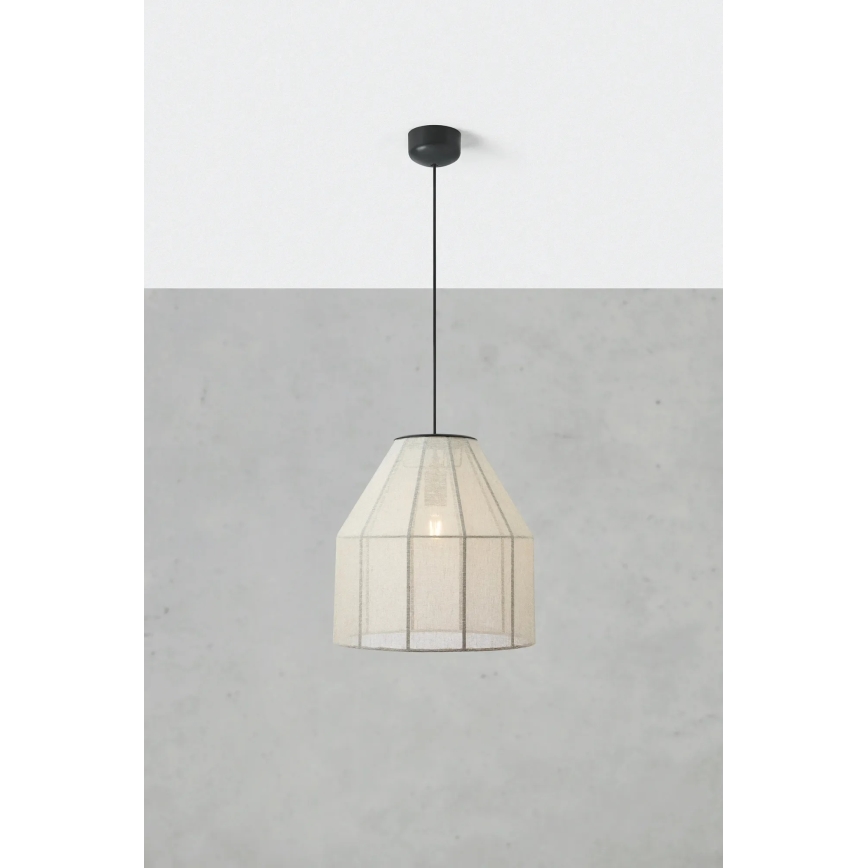 Markslöjd 108956 - Hängeleuchte an Kabel AIKO 1xE27/60W/230V Leinen/Schwarz