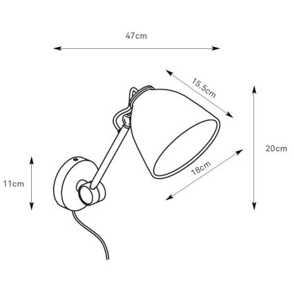 Markslöjd 108964 - Wandleuchte TILT 1xE27/60W/230V grau