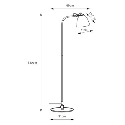 Markslöjd 108966 - Stehleuchte TILT 1xE27/60W/230V grau