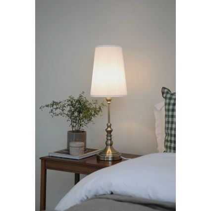 Markslöjd 108970 – Tischlampe NOBLE 1x E14/40W/230V, 66 cm, weiß/messing
