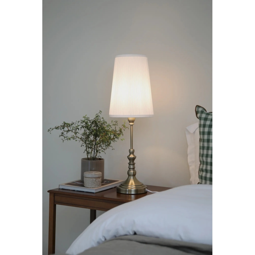 Markslöjd 108970 – Tischlampe NOBLE 1x E14/40W/230V, 66 cm, weiß/messing