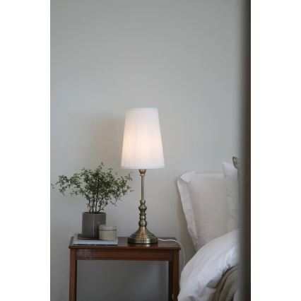 Markslöjd 108970 – Tischlampe NOBLE 1x E14/40W/230V, 66 cm, weiß/messing