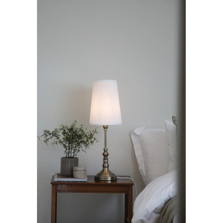 Markslöjd 108970 – Tischlampe NOBLE 1x E14/40W/230V, 66 cm, weiß/messing