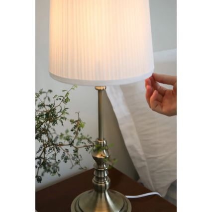Markslöjd 108970 – Tischlampe NOBLE 1x E14/40W/230V, 66 cm, weiß/messing